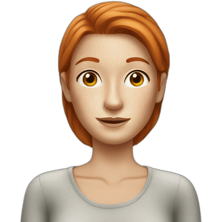 Older Redhead with freckles and straight hair emoji