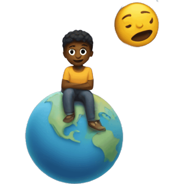 Person with a planet orbiting them emoji