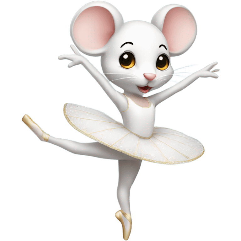 White ballerina mouse emoji