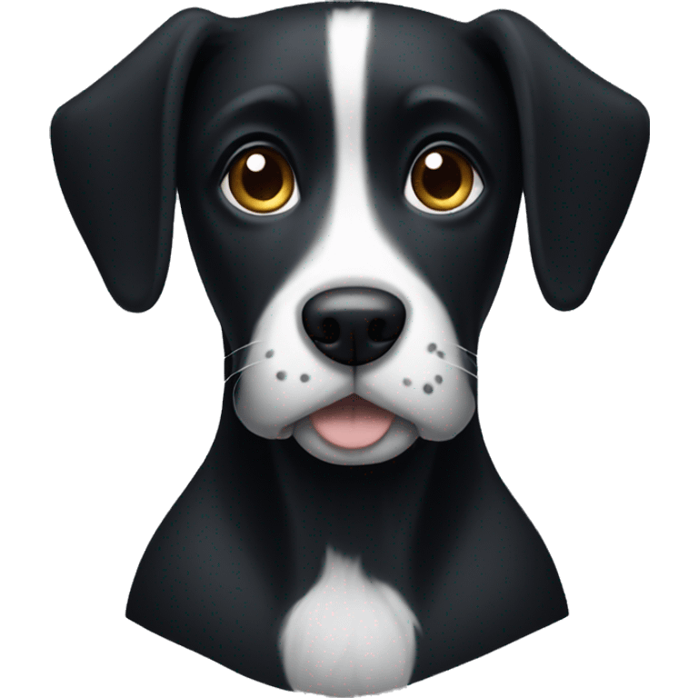 Black dog with white chest and white paws emoji