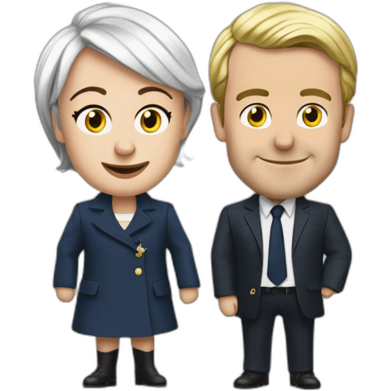 Emanuel Macron et marine lepen emoji