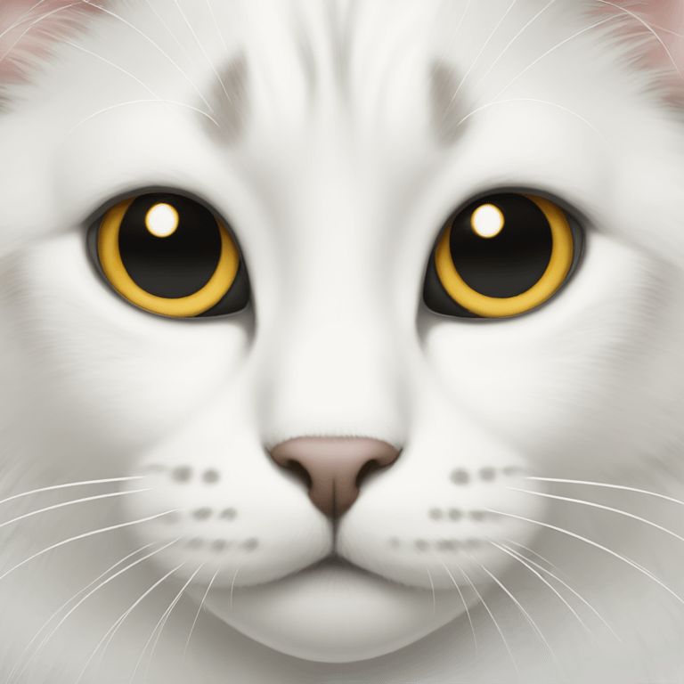 White cat with black nose emoji