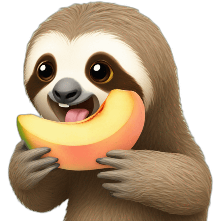 Sloth peach eating emoji