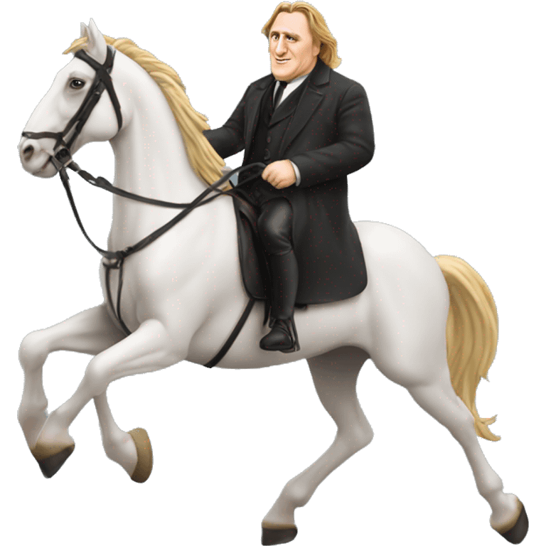 Gerad Depardieu sur un cheval emoji