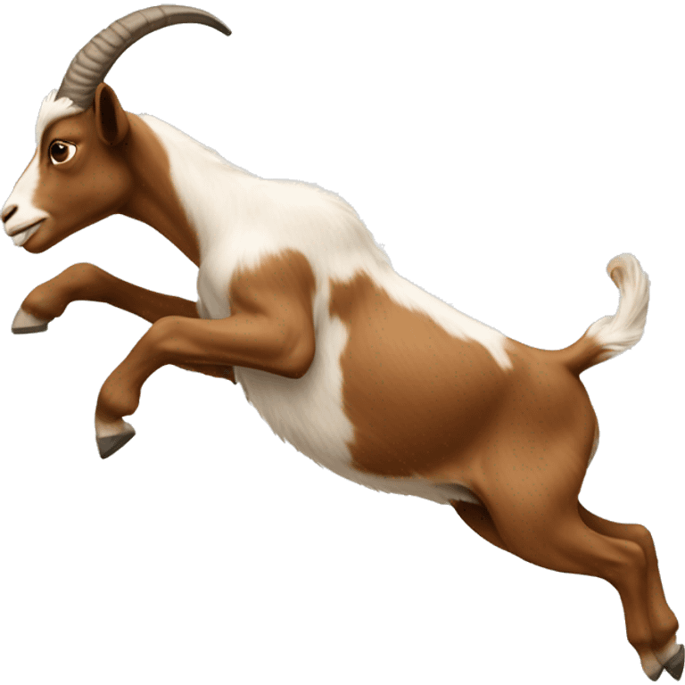 Goat jumping on a goat emoji