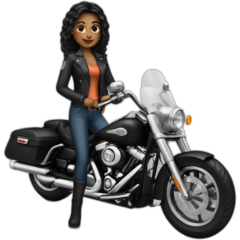 female on harley emoji