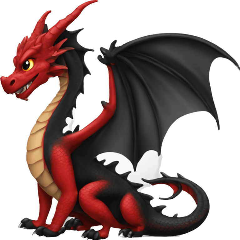 black and red dragon emoji