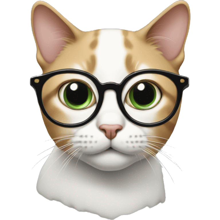 Cat with visible brain and eyeglasses  emoji