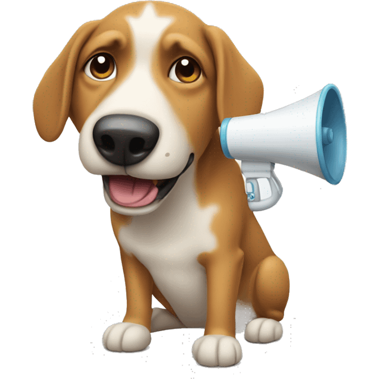 Default dog emoji with a megaphone emoji