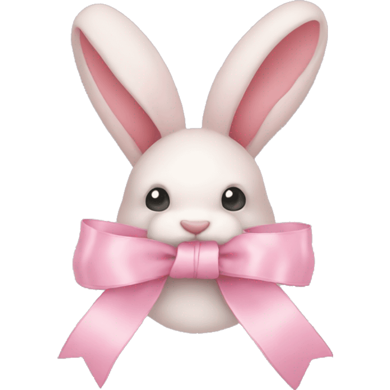 pastel pink ribbons with rabbit  emoji