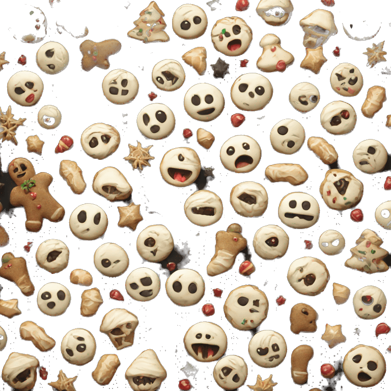 scary black christmas cookies  emoji