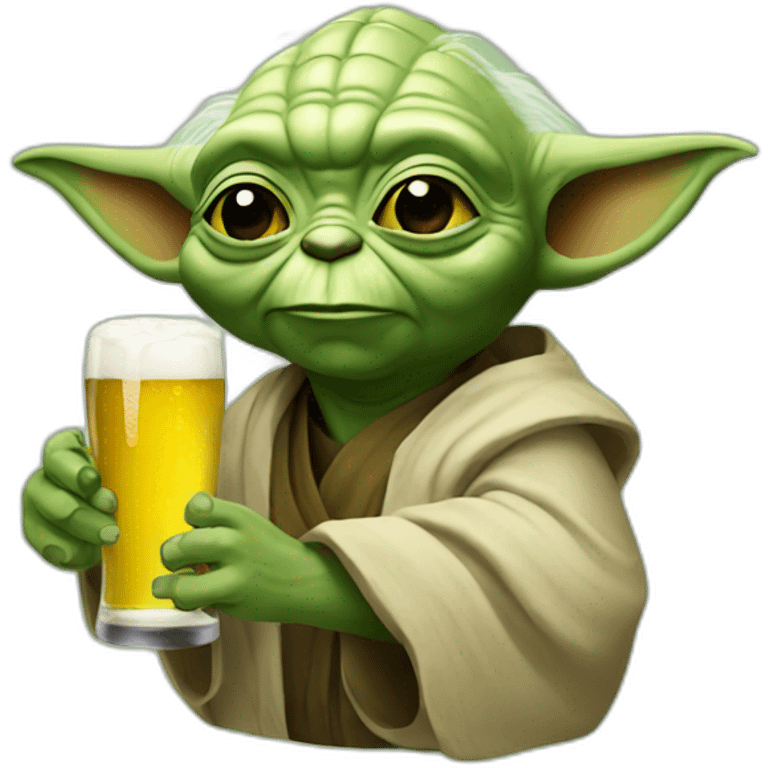 Yoda drinking beer emoji