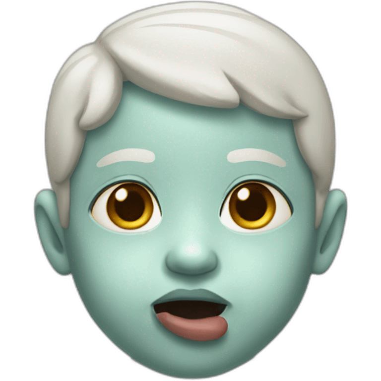 old child with pacifier white skin emoji