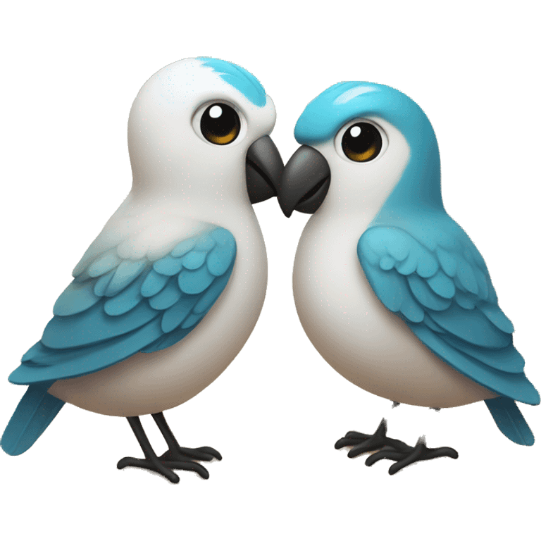 Cute bird couple in Greece emoji