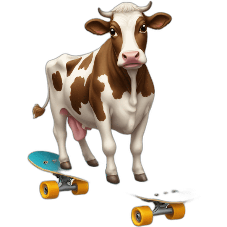 a cow on a skateboard emoji