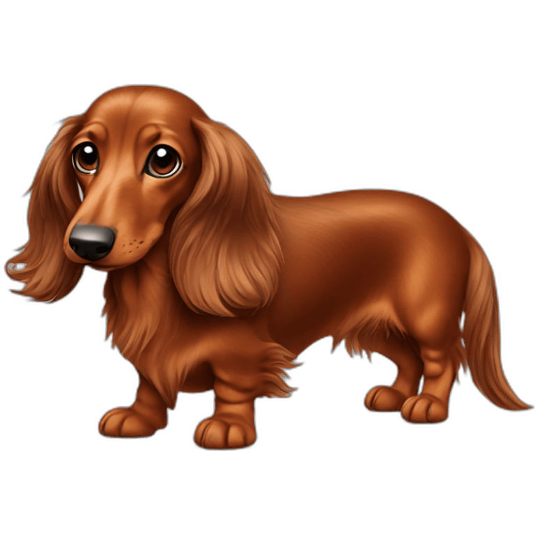 long haired red dachshund emoji