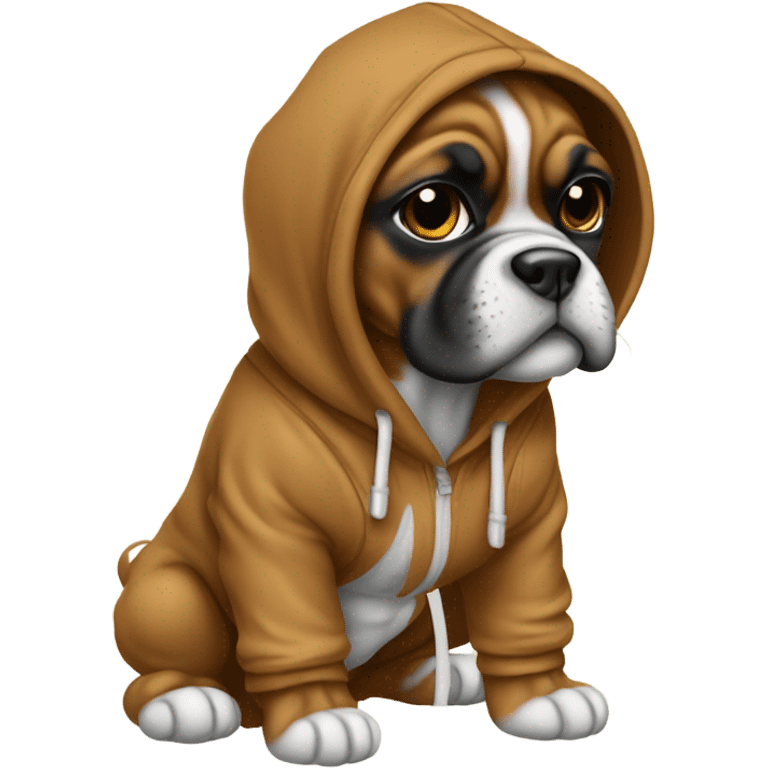 Boxer puppy with hoodie  emoji