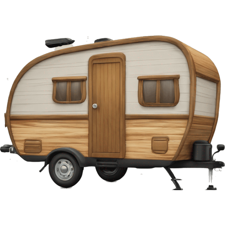 Realistic wood vardo travel trailer isolated  emoji