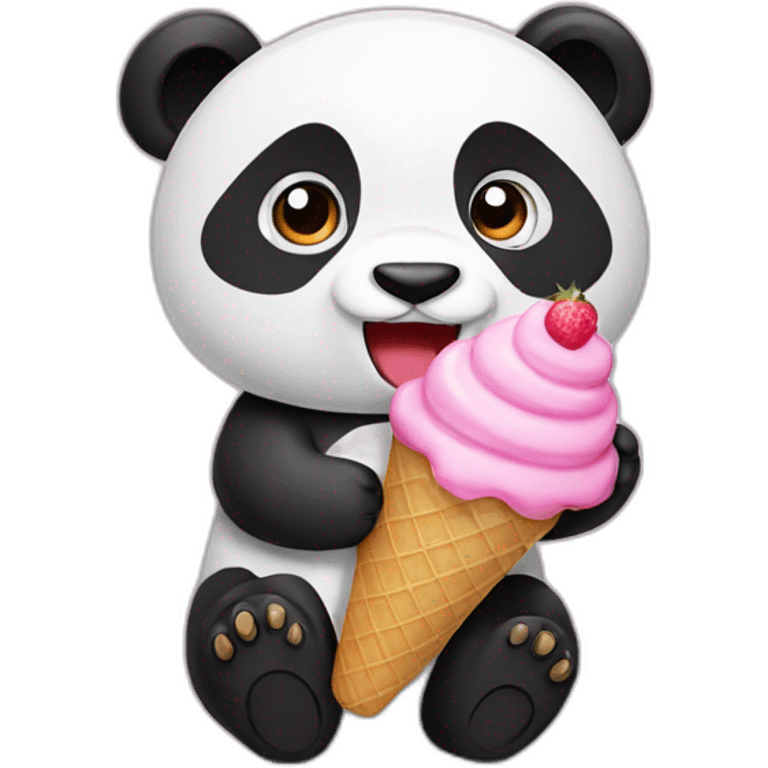 Panda eating ice cream emoji