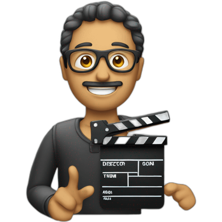 Director film in hand clapperboard emoji