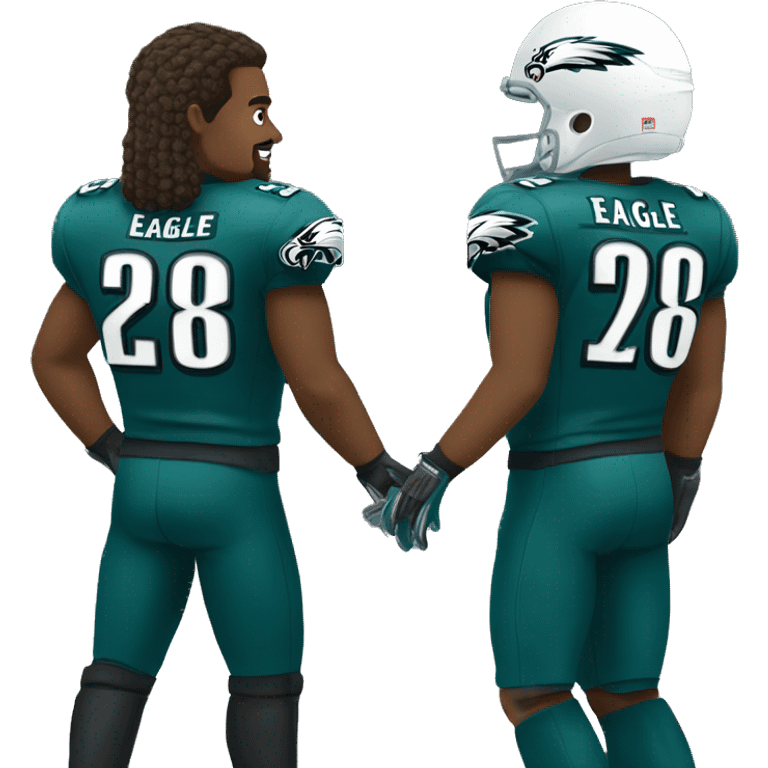 Two Philadelphia eagle football player best friends  emoji