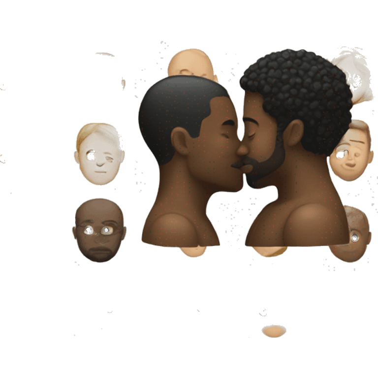 White man and black man kissing  emoji