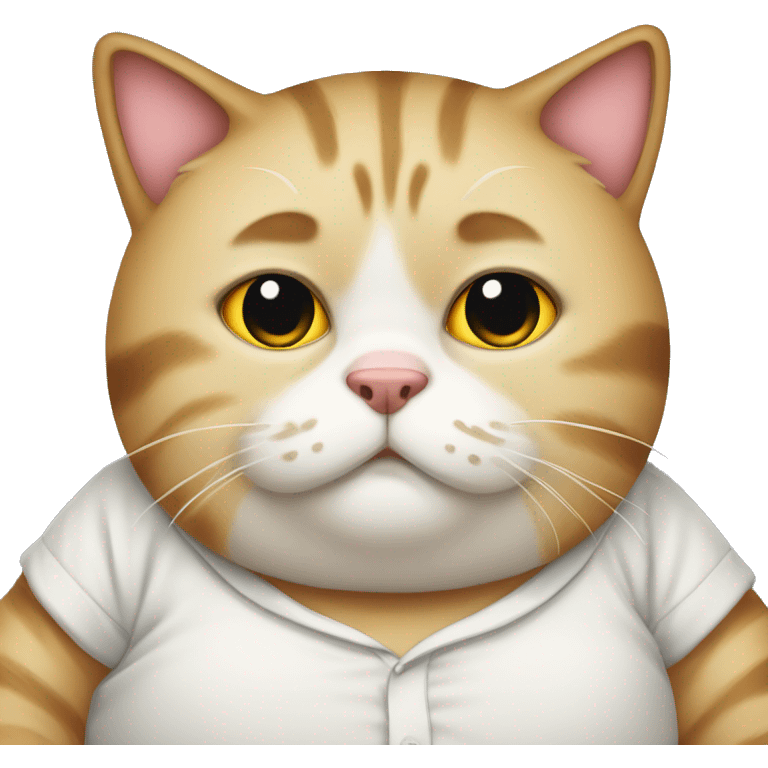 Fat cat wearing pyjama emoji