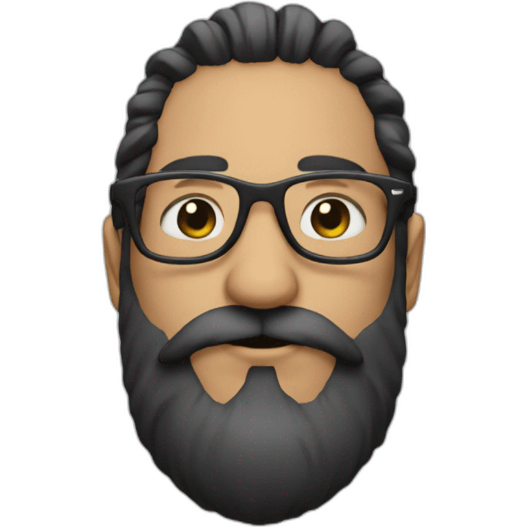 a person with man bun, beard and glasses emoji