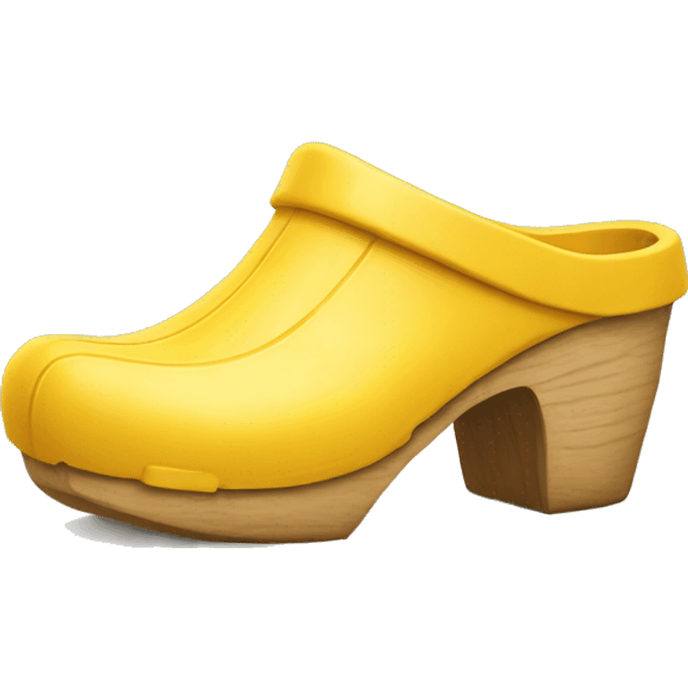 Yellow Wooden clog with closed heel emoji