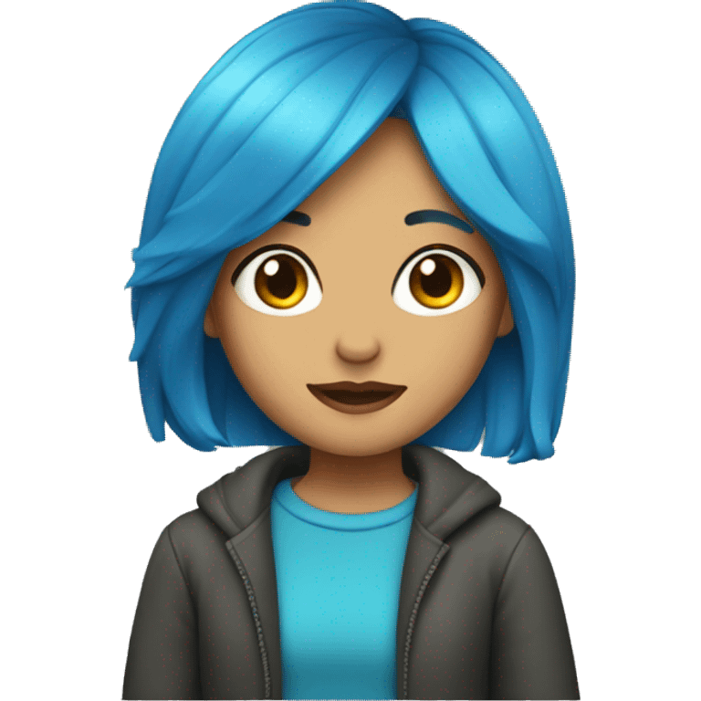 Girl with blue hair emoji