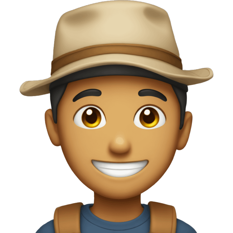 smiling boy in a hat emoji