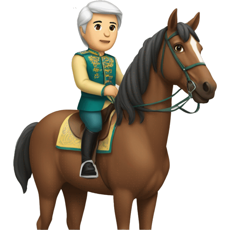 Tokayev with horse full HD emoji