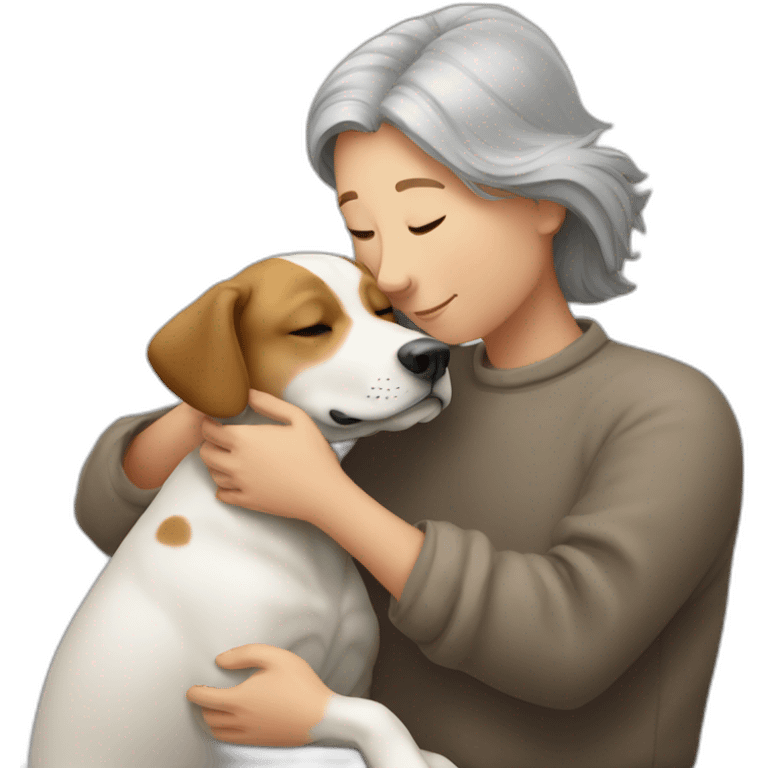 Un humain qui caresse en chien emoji