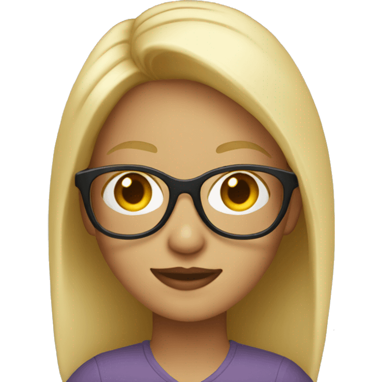 Blonde Girl with wearing light glasses emoji