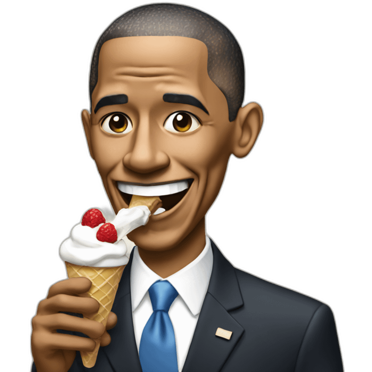 obama eating ice cream emoji