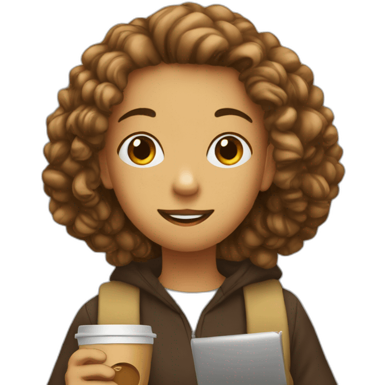 student with coffee emoji