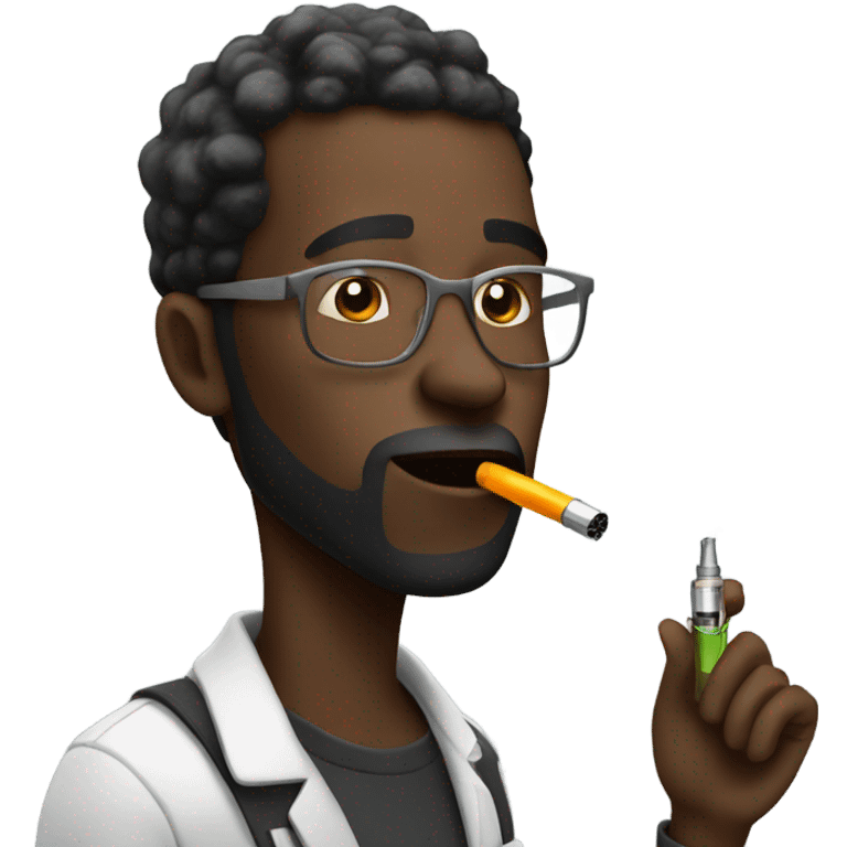 Black man vaping  emoji