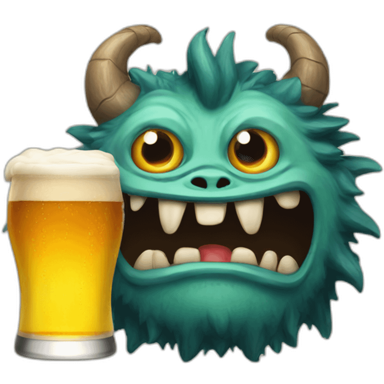 Monster with bier emoji