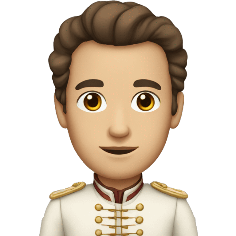 an american colonist, white skin, brown eyes, wearing a traditional suit emoji