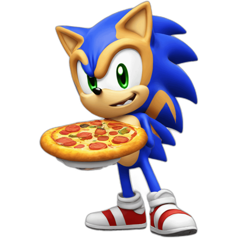 sonic eating pizza emoji