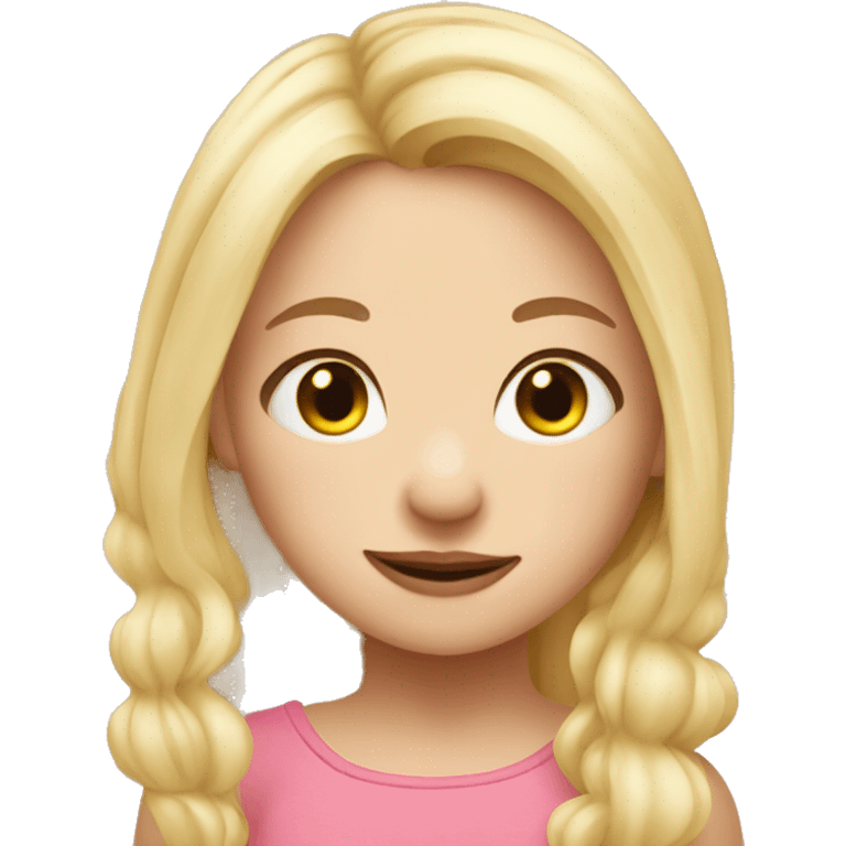 Blond girl with mini pig emoji