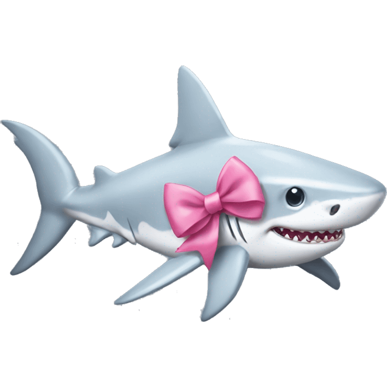 Shark with a pink bow on its head emoji