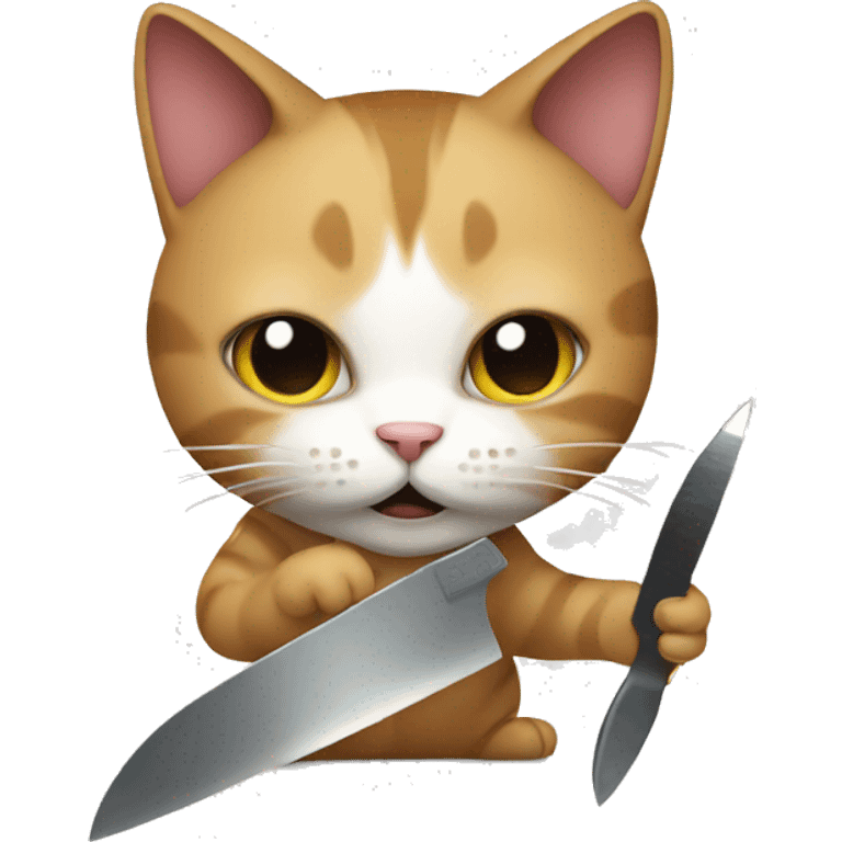 Cat holding a knife  emoji