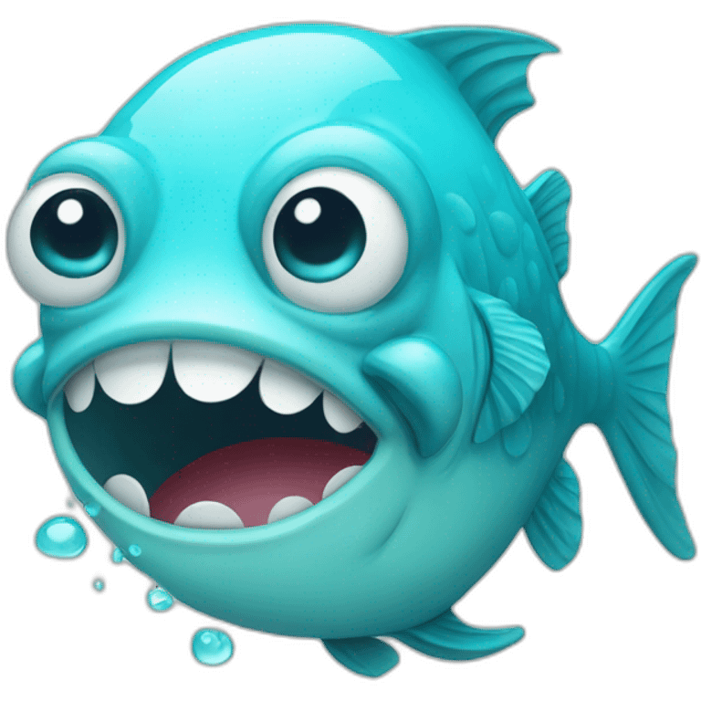 sad fish crying cyan emoji