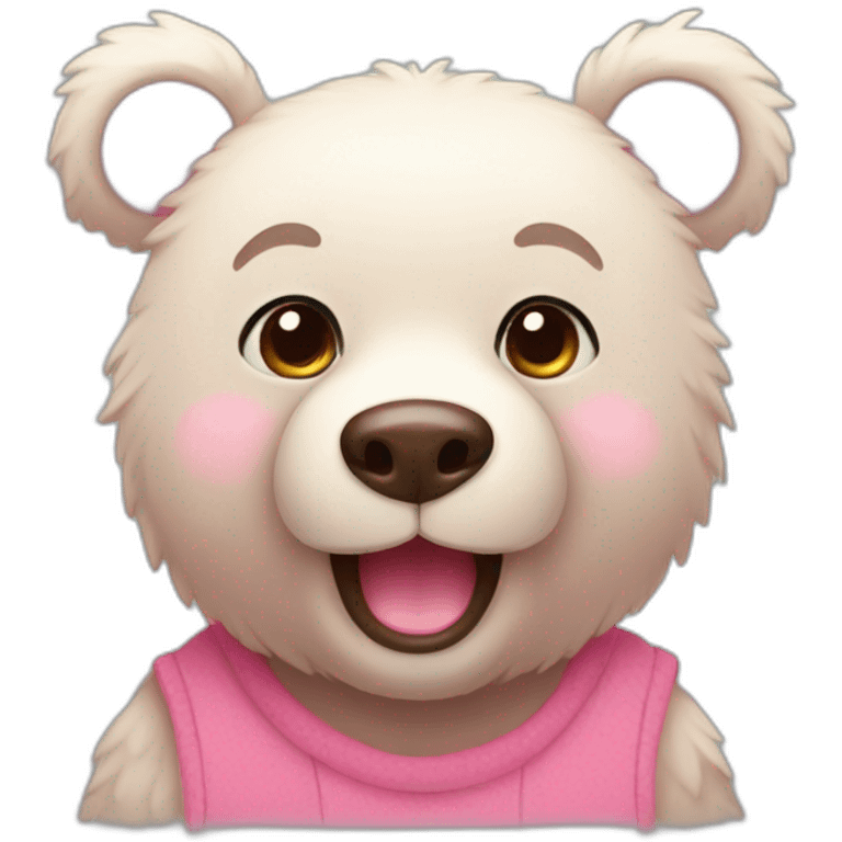 Cute bear with pink cheeks emoji