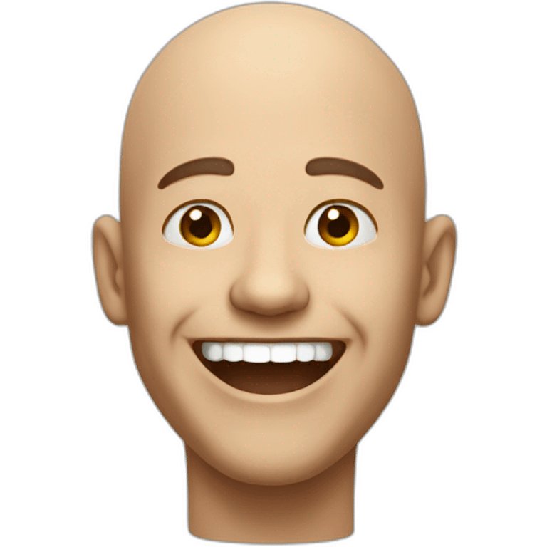 semi bald man laughing emoji