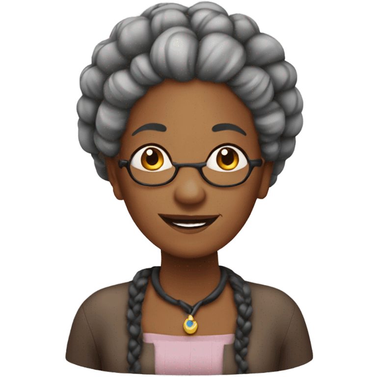 Older black lady with braids emoji