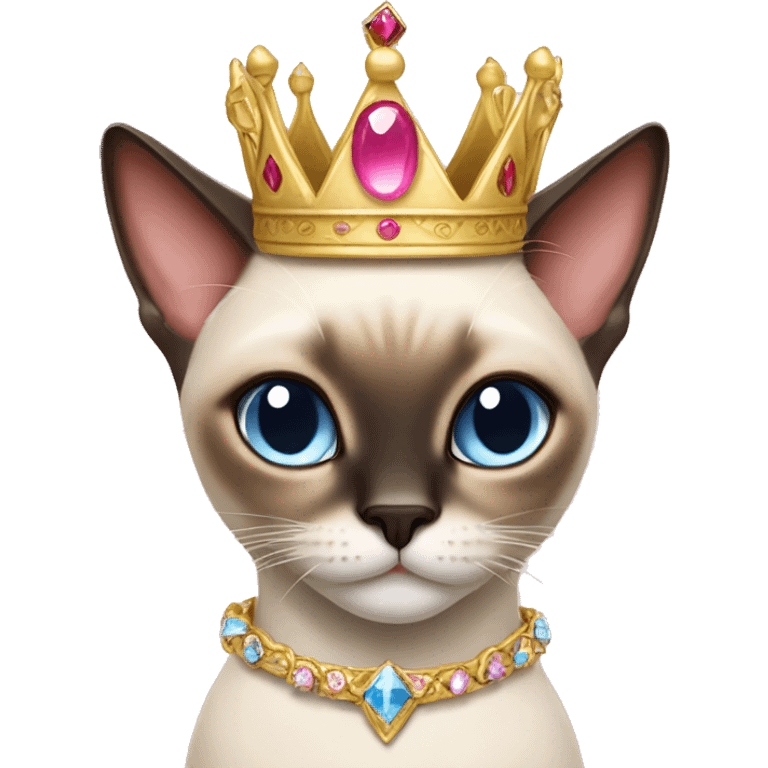 Siamese cat with a princess crown emoji