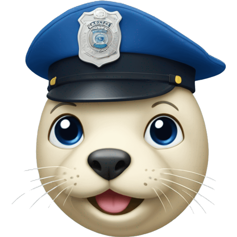 blue seal frent view with police cap emoji