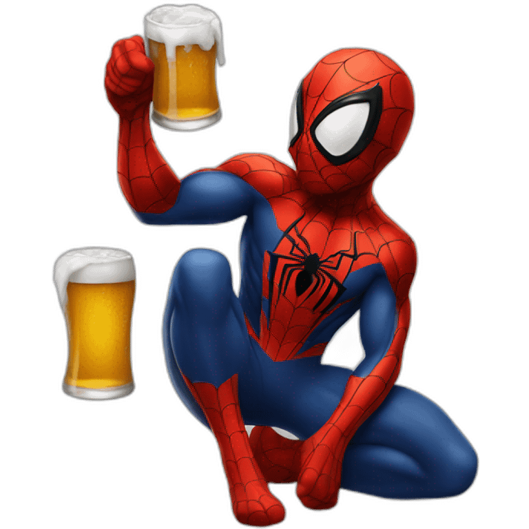 spiderman drinking beers emoji